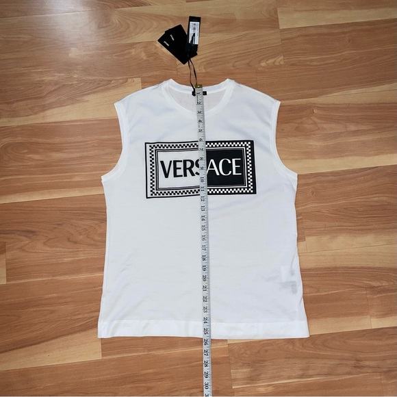 VERSACE Runway NWT Clubbing It Boy Black/White Embroidered Tank Top Sz  Small 46 - Picture 4 of 14
